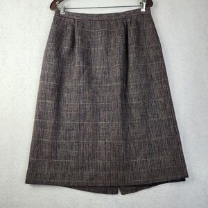 VTG 80's Womens Size 12 Large Plaid A-Line Lined Knee Length Secretary Skirt